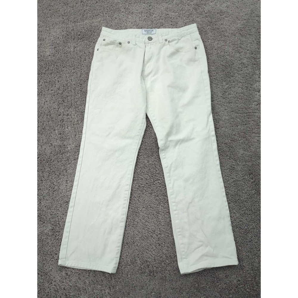 Vintage Brooklyn Xpress Mens 32x30 White Denim Low Rise Straight Classic Y2K‎